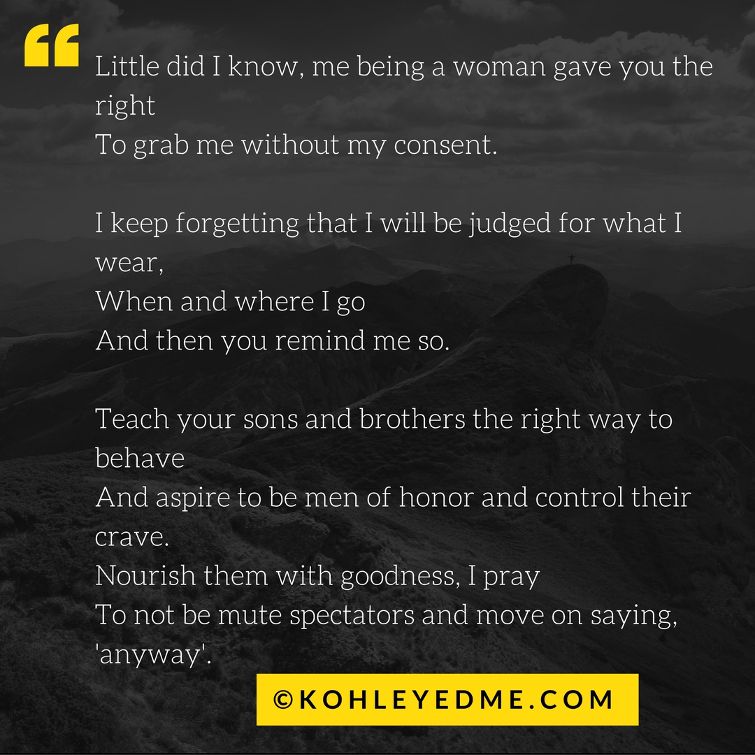 Night of shame - poem - bangalore - new year 