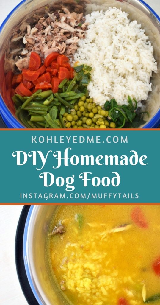 DIY Homemade dog food chicken and rice vegetables kohleyedme.com