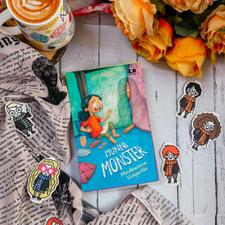 Munni Monster by Madhurima Vidyarthi book review book flatlay with coffee book cover